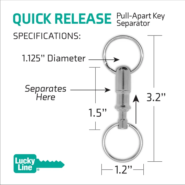 Alt view image 5 of 5 - Quick Release, Pull-Apart Key Holder Separator, Pack of 5, Silver (70705)