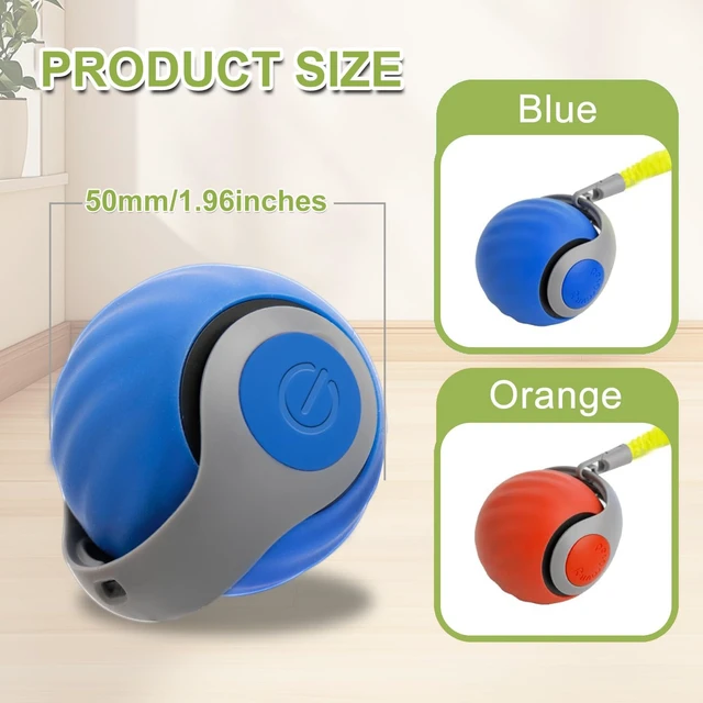 Alt view image 2 of 7 - 2 Pack Interactive Cat Toy Balls for Indoor Cats, Speedy Tail 3.0 | Cat Toy Two Speed Smart Automatic Activate Cat Toy Moving Ball with Tail for Bored Indoor Adult Cats (Orange + Blue)
