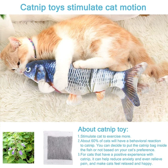 Alt view image 3 of 6 - Remote Control Cat Toy - Interactive Catnip Toys for Indoor Cats | 11" Realistic Electric Flopping Fish Kiten Kicker Toy, Automatic Moving Floppy Fish for Bored Kitten and Small Dogs