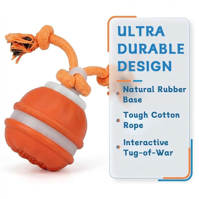 Alt view image 4 of 7 - Zealburst Interactive Dog Toy Ball, 2026 Upgraded Motion Activated Rolling Ball with Squeaky Sounds, 360° Smart Automatic Moving Toy for Bored Cats & Dogs, Indoor & Outdoor Pet Exercise Toy (Orange)