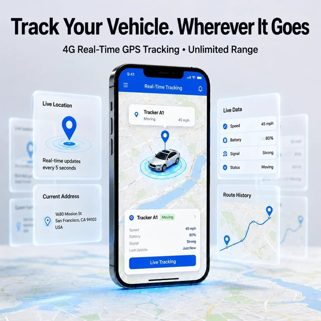 Alt view image 3 of 7 - GPS Tracker for Vehicles, Long Battery Life Tracker Device for Trailers | 30 Days Battery LifeSubscription Required, Unlimited Updates, Magnetic, 10S Real-Time Tracking Devices for Cars Hidden