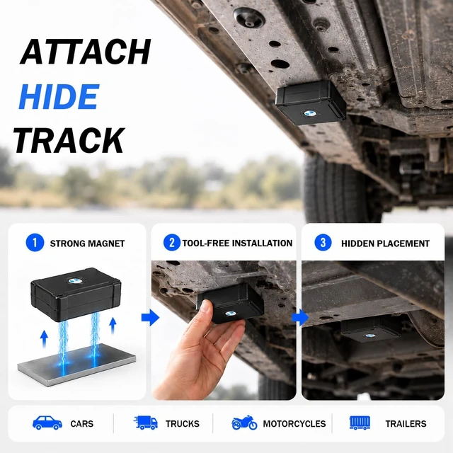 Alt view image 6 of 7 - GPS Tracker for Vehicles, Long Battery Life Tracker Device for Trailers | 30 Days Battery LifeSubscription Required, Unlimited Updates, Magnetic, 10S Real-Time Tracking Devices for Cars Hidden
