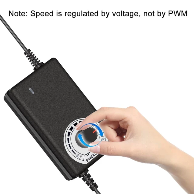 Alt view image 4 of 6 - 12V 4Pin PC Fan Hub with Splitters, Fan Speed Controller 36W | for 4PCS 3-Pin / 4-Pin Computer Cooling Fans, Fan Speed Controller with 4-Way Fan Splitters, 100-240V AC to 3-12V 3A DC