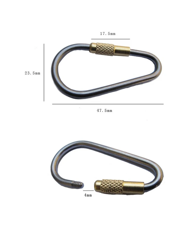 Alt view image 2 of 7 - 5pcs MINI Titanium Locking Carabiner, Perfect D-Ring for Outdoor and Indoor Use