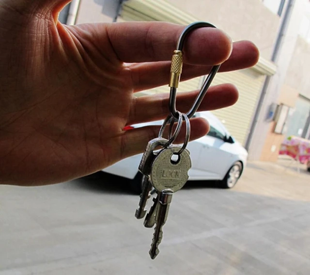 Alt view image 3 of 7 - 5pcs MINI Titanium Locking Carabiner, Perfect D-Ring for Outdoor and Indoor Use