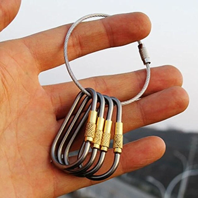 Alt view image 7 of 7 - 5pcs MINI Titanium Locking Carabiner, Perfect D-Ring for Outdoor and Indoor Use