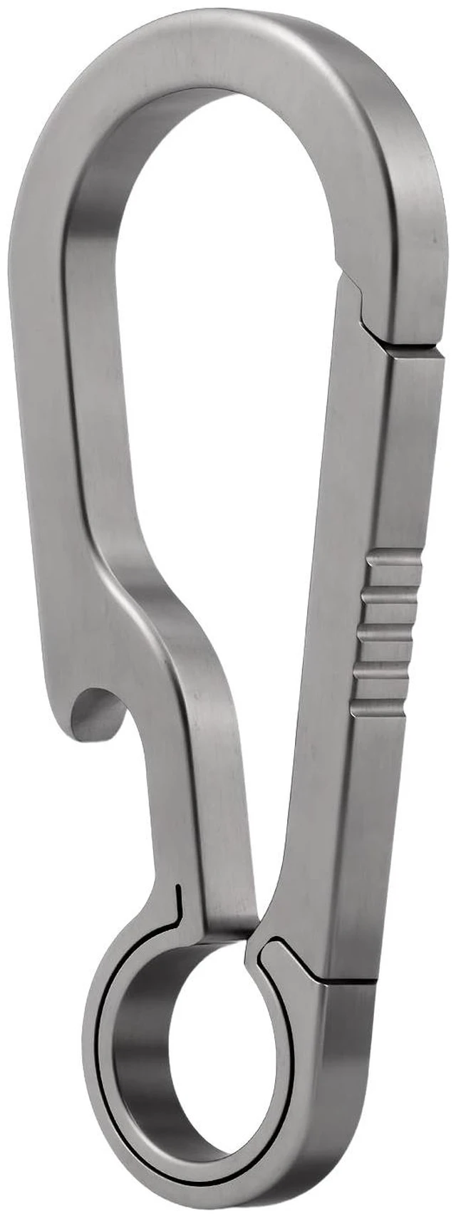 Main image of Titanium Carabiner Keychain Clip for Keys, 2/2.6 Inch Small | Heavy Duty, Key Holder, Quick Release, Ultra Light, Bottle Opener, Hypoallergenic, Valentines Day Gift for Him Men