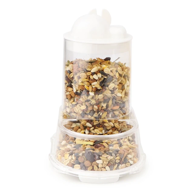 Alt view image 7 of 7 - Hamster Feeder Food Bowl Automatic Dispenser for Gerbils Rats Mice | Large capacity saves daily refills, clear bowl for quick food check, stable anti-tip base, includes scoop, for small pets