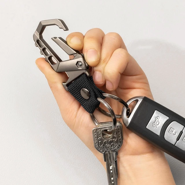 Alt view image 6 of 6 - key chain bottle opener carabiner clip key rings.(black) | Heavy duty bottle opener function car keychains,versatile metal carabiner clip and 2 key rings suitable for men and women