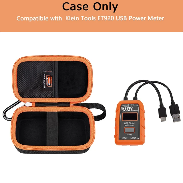 Alt view image 3 of 7 - Hard EVA Carry Case Compatible with Klein Tools ET920 USB Power Meter USB-A and USB-C Digital Meter, Portable Protective Travel Tool Carrying Storage Box (Case Only)