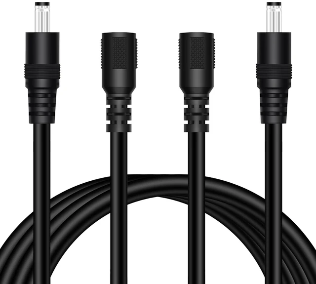 Main image of 18AWG 2-Pack 10FT DC Power Extension Cable, 5.5mm x 2.1mm Male to Female Barrel Plug Jack Power Supply Adapter 5.5x2.1mm Extension Cord for CCTV Surveillance Security Camera LED Strip