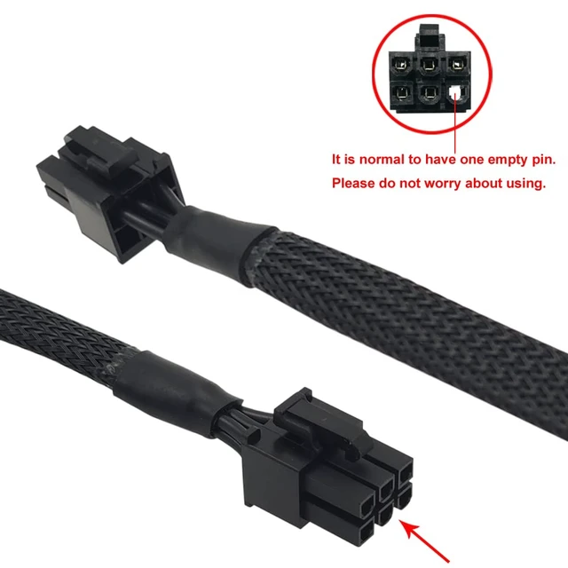 Alt view image 2 of 6 - SATA Power Cable for Seasonic Antec PSUs, 6 Pin to 3X 15 Pin SATA Hard Drive Power Adapter Splitter Sleeved for BTC Mining Riser Card 20-in(50cm)
