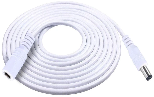 Main image of 33FT DC Power Extension Cable, 5.5mm x 2.1mm Extension Cord Compatible with DC 5V 12V 24V for CCTV Security Camera IP Camera Standalone DVR, LED Strip String Light Car-Male to Female