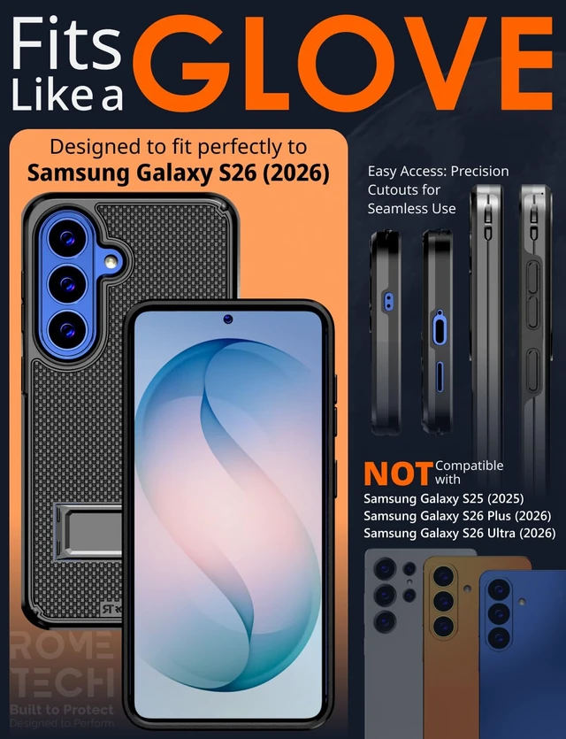 Alt view image 2 of 7 - Designed for Samsung Galaxy S26 Case with Belt Clip Holster | Rugged Cover with Strong Magnet & Kickstand Heavy Duty Combo - Black