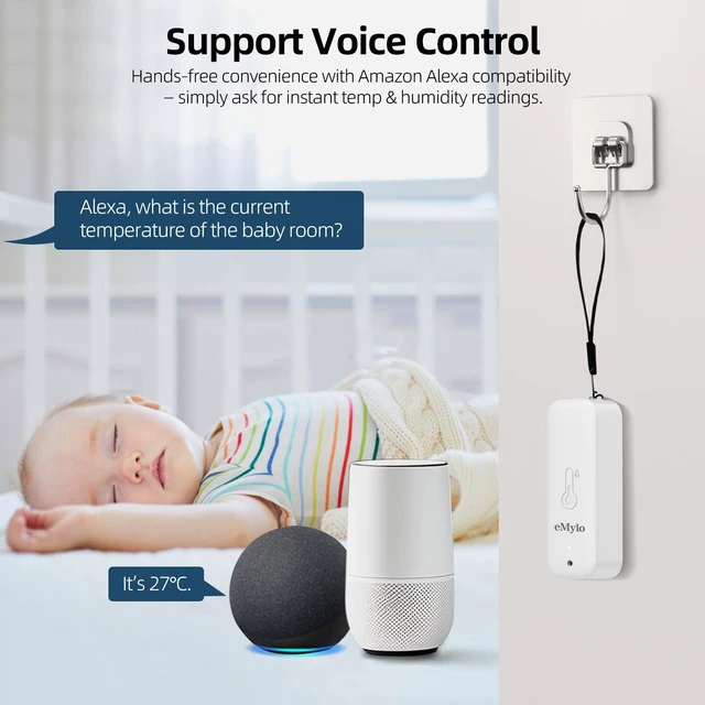 Alt view image 7 of 7 - Zigbee Temperature Humidity Sensor, IP65 Thermometer Hygrometer | IP65 Smart Remote Monitoring, Hub Required, Compatible with Echo Devices with Zigbee 3.0 Hub Built-in, Home Assistant,Homey