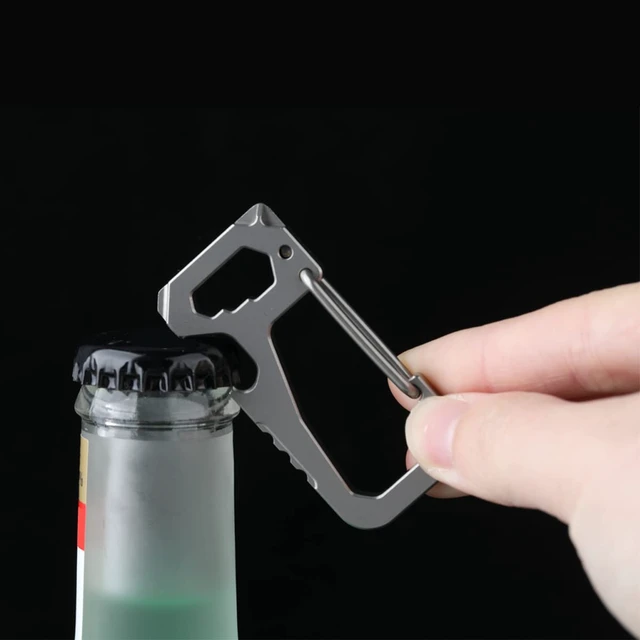 Alt view image 2 of 7 - FULLGUEEN Titanium Heavy Duty Keychain Carabiner,Multifunctional EDC Key Clip with Bottle Opener
