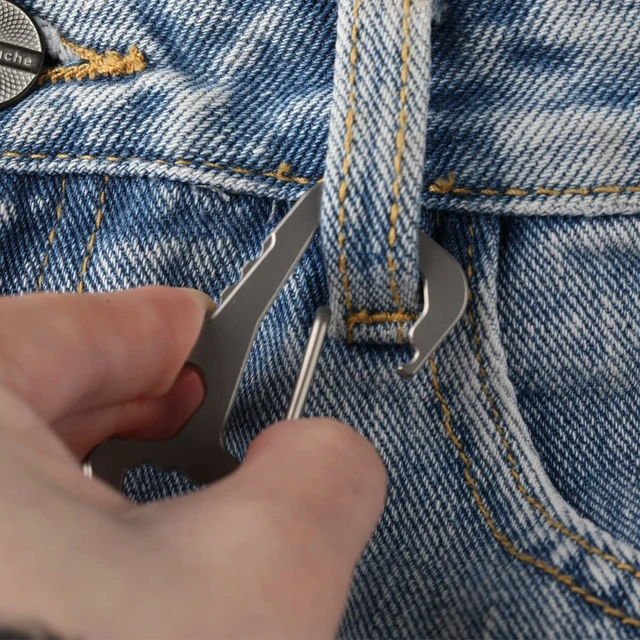 Alt view image 3 of 7 - FULLGUEEN Titanium Heavy Duty Keychain Carabiner,Multifunctional EDC Key Clip with Bottle Opener