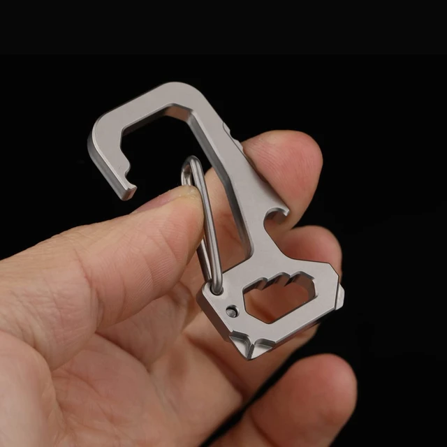 Alt view image 5 of 7 - FULLGUEEN Titanium Heavy Duty Keychain Carabiner,Multifunctional EDC Key Clip with Bottle Opener
