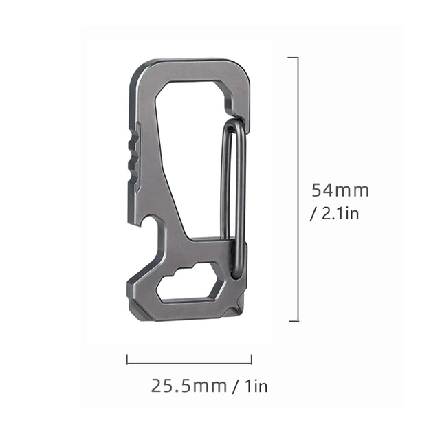 Alt view image 6 of 7 - FULLGUEEN Titanium Heavy Duty Keychain Carabiner,Multifunctional EDC Key Clip with Bottle Opener