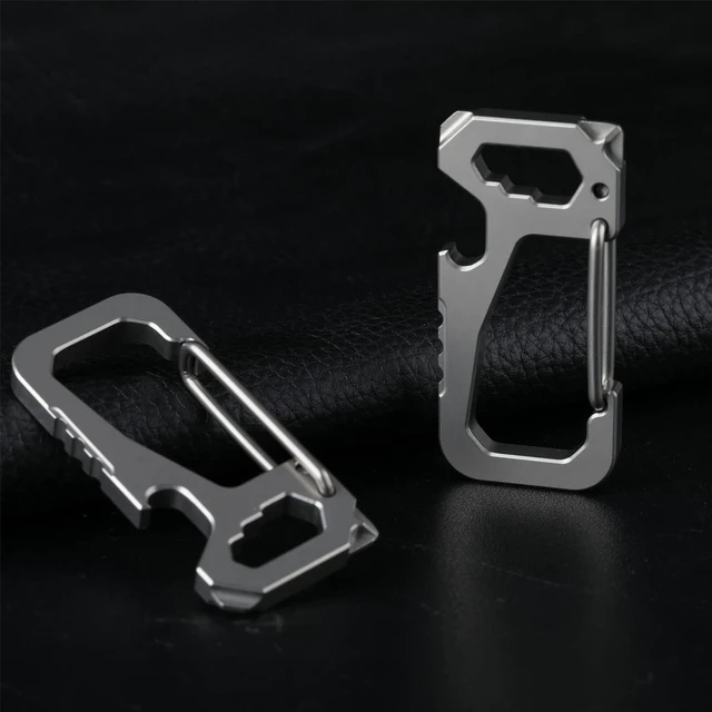 Alt view image 7 of 7 - FULLGUEEN Titanium Heavy Duty Keychain Carabiner,Multifunctional EDC Key Clip with Bottle Opener