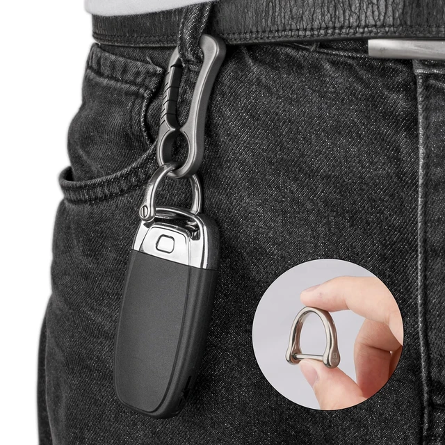 Alt view image 5 of 6 - Titanium D Rings Heavy Duty Car Key Ring | Car Keychain Rings