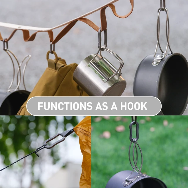 Alt view image 3 of 7 - Mini Titanium Carabiner Clip Snap Hook, 2 pcs, OLL03 | Black, Small Keychain Holder, Quick Release, Link Connector, for Bird Feeders, Dog Tag, Wind Chime, EDC Tool, Flashlight