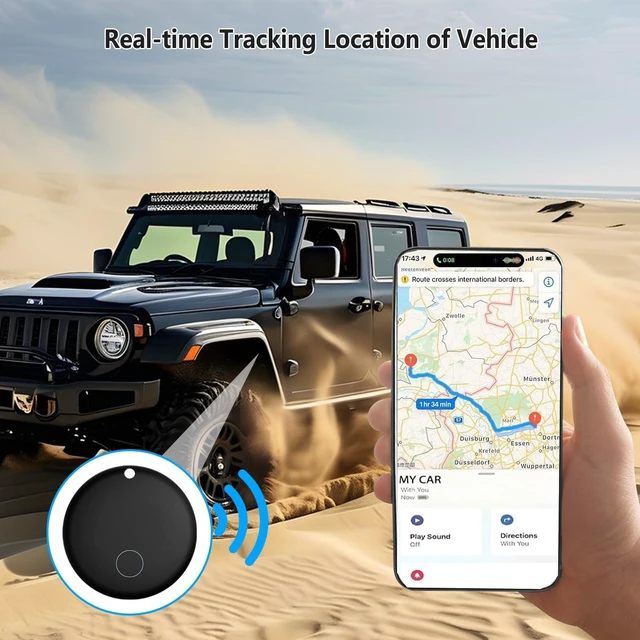 Alt view image 3 of 7 - GPS Car Tracker 2025,Mini GPS Tracker for Vehicles,Hidden Real-timeTracking with Magnetic Case for Motorcycle/Truck,Work with Find My(iOS Only),No Subscription/No Monthly Fee/No SIM Card-Black