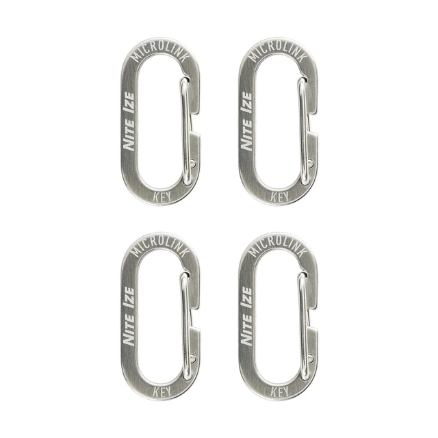 Alt view image 3 of 7 - MicroLink Carabiner, Stainless Steel Mini Key Rings for Keys Fobs MultiTools and More, 4 Pack