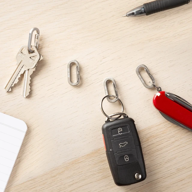 Alt view image 7 of 7 - MicroLink Carabiner, Stainless Steel Mini Key Rings for Keys Fobs MultiTools and More, 4 Pack