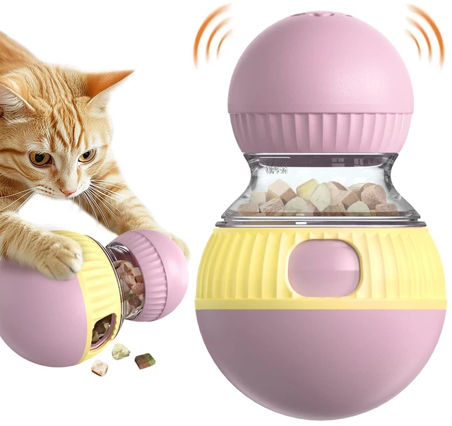 Main image of Cat Enrichment Toy, Treat Dispenser Ball for Indoor Kitten Puzzle Toy | Adjust snack flow, switch bird-chirp sound on/off, extend playtime, curb boredom, awaken prey instincts, build active habits.