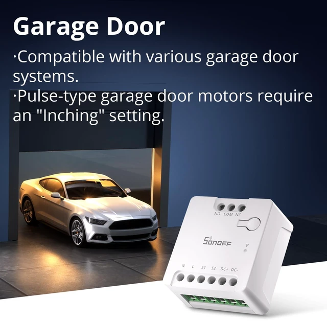 Alt view image 2 of 7 - WiFi MINI-D Smart Switch with Matter,Home Automation,Dry Contact Output,Supports AC or DC Input,Compatible Alexa & Google Home,for Garage Doors,Boilers,DC Low Power Motors/Solenoid Valves