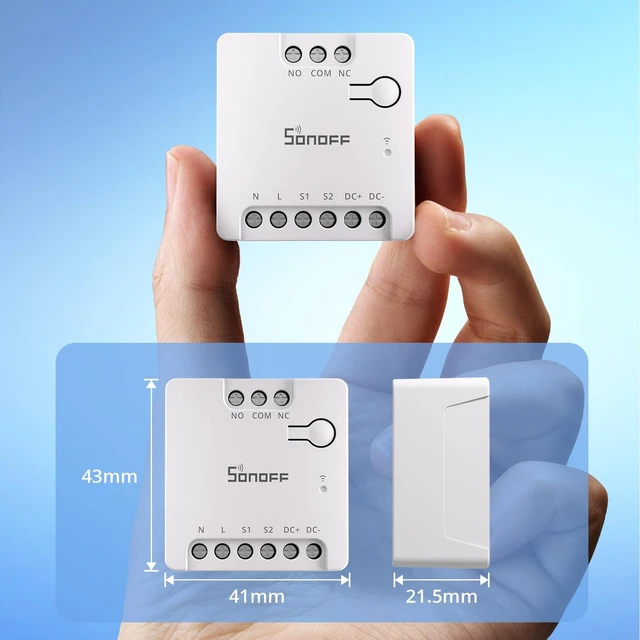 Alt view image 7 of 7 - WiFi MINI-D Smart Switch with Matter,Home Automation,Dry Contact Output,Supports AC or DC Input,Compatible Alexa & Google Home,for Garage Doors,Boilers,DC Low Power Motors/Solenoid Valves