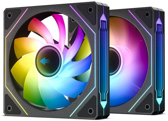 Main image of Black R120 2-Pack 120mm Reverse Blade Infinite Design PC Fan | Addressable RGB Effect, PWM Smart Control and Hydraulic Bearing for Stable Operation