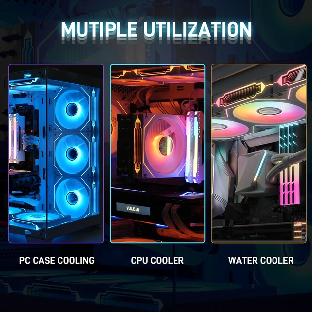 Alt view image 7 of 7 - White F120 3in1 120mm Infinite Mirror Design Case Fans | 24 LED Lights PWM Control & ARGB effect, Hydraulic HDB Bearing for Low-Noise Operation - Suitable for Most PC Cooling Systems