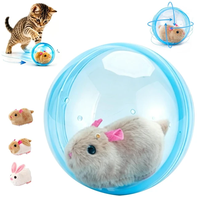 Main image of 2026 New Self-Rolling Interactive Cat Ball Realistic Animal Automatic Moving Rolling Cat Ball 360° Rolling Spin Moving Cat Ball Fun Indoor Interactive Pet Ball for Cats Dogs Chasing (Blue, Mouse-A)