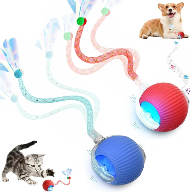Main image of 2 Packs Speed 2.0 Tail Interactive Cat Toys for Indoor Cats, Moving Cat Toy | Chirping & Motion Activate Cat Toy, Smart Kitten Toys Rolling Ball Moving Ball