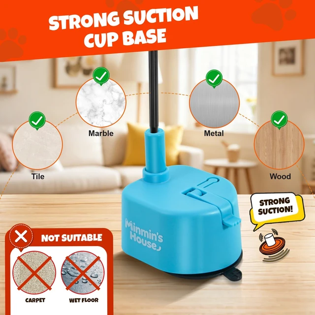 Alt view image 5 of 6 - Interactive Cat Toys For Indoor Cats, 360° Flying Automatic Cat Toy, Blue | Rechargeable, Strong Suction Base, Self-Play & Handheld, Electric Spin Game Enrichment Toy, Long Kitty Wand for Bored Cats