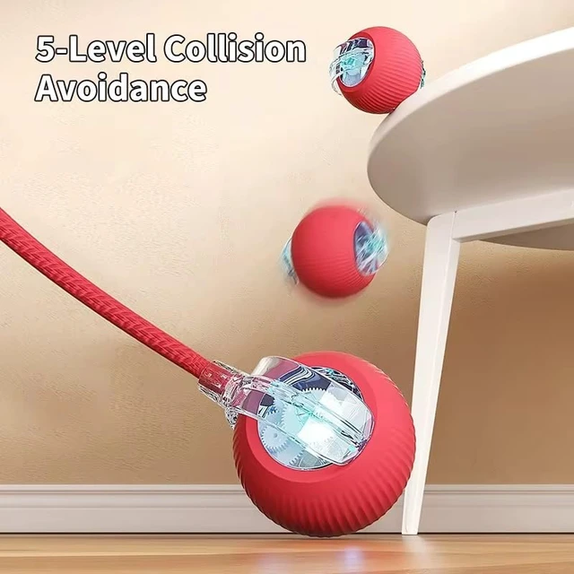Alt view image 4 of 7 - 2025 Interactive Cat Toys for Indoor Cats - Toys Ball with Tail, Realistic Bird Chirping, Smart Obstacle Avoidance and Auto Restart,Cat Puzzle Toys for Bored Indoor Adult Cats and Dog (RED)