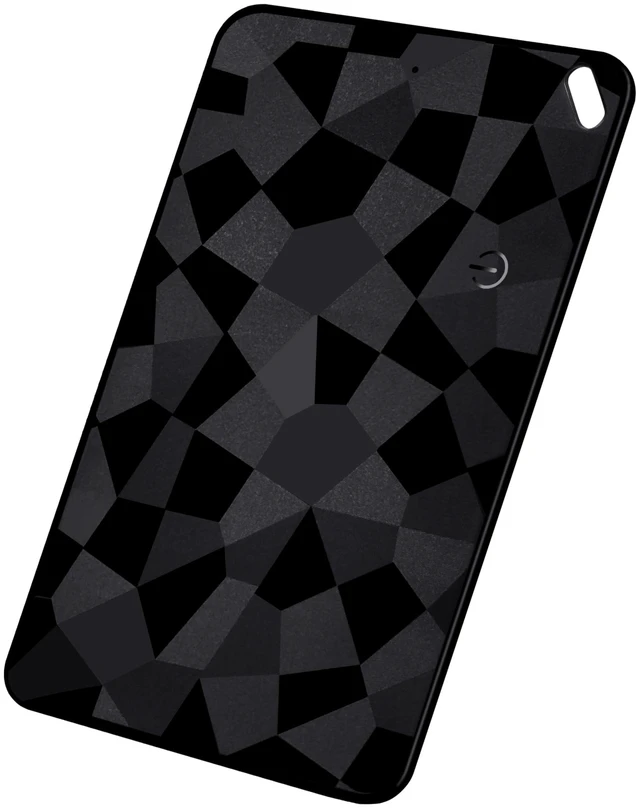 Main image of Ultra-Thin Smart Tracking Card, iOS and Android Compatible, Bluetooth Wireless Rechargeable, Water Resistant, Wallet Finder with Geometric Black Design