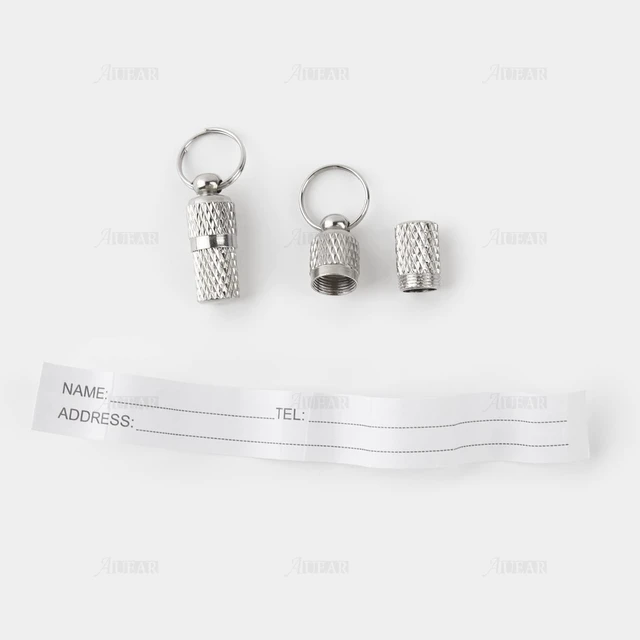 Alt view image 6 of 7 - , 10 Pack Pet ID Tags Name Address Cell Phone Number Stainless Steel Personalized Dog Cat Small Animal Barrel Tube Anti-Lost