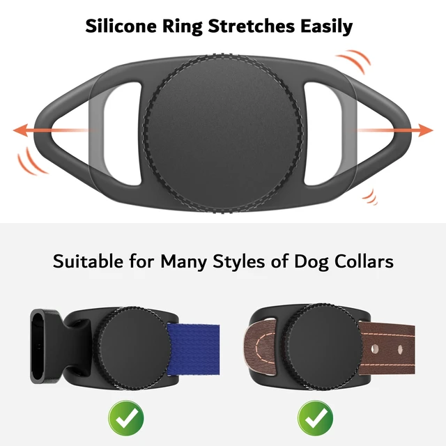 Alt view image 3 of 6 - Apple AirTag Dog Collar Holder, Waterproof Pet Tracker Case, 2 Pack | Secure AirTag holder helps track dogs and cats, with waterproof protection, rotating lid and fits 5/8"-1" collars