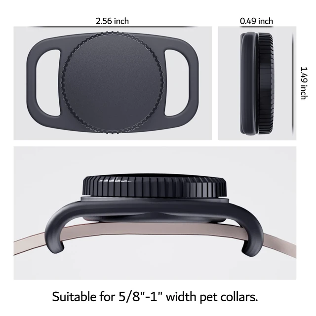 Alt view image 2 of 6 - Apple AirTag Dog Collar Holder, Waterproof Pet Tracker Case, 2 Pack | Secure AirTag holder helps track dogs and cats, with waterproof protection, rotating lid and fits 5/8"-1" collars