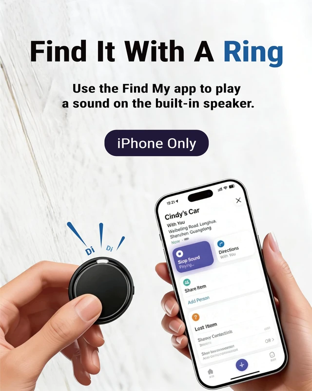 Alt view image 3 of 4 - GPS Cat Tracker Collar for iPhone, Find My APP, No Monthly Fee | GPS Tracker for Cats, No SIM, Collar and Silicone Holder Included, Lightweight for Kittens, Indoor and Outdoor Cats