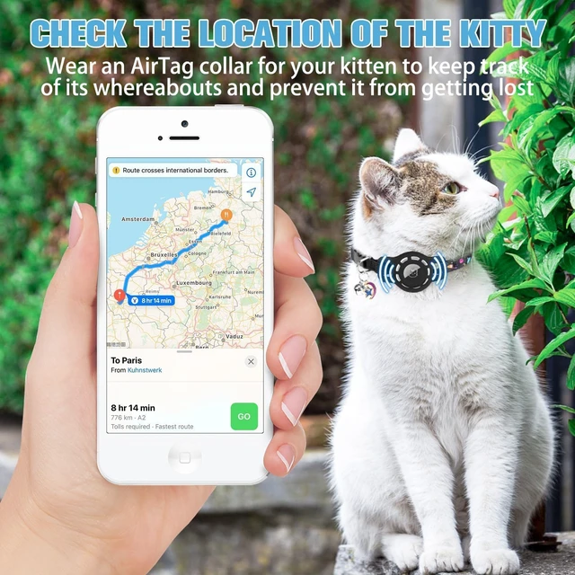 Alt view image 4 of 7 - AirTag Cat Collar Breakaway, Collar with Airtag Holder and Bell | Elastic Tracker Collar, Safety Buckle, Lightweight, Anti-Lost Adjustable Size for Girl Boy Cats Puppies, 7.8-11.8in