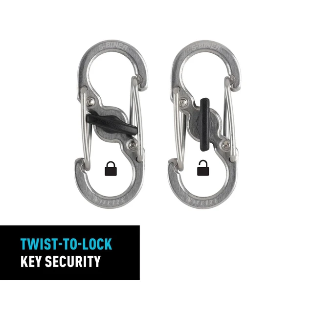 Alt view image 4 of 7 - KLKBF-11-R6 Bigfoot Locker KeyRack, Carabiner Chain with 5 Stainless Steel Locking S-Biner Toes to Hold Keys Separately + Securely, 1, Silver