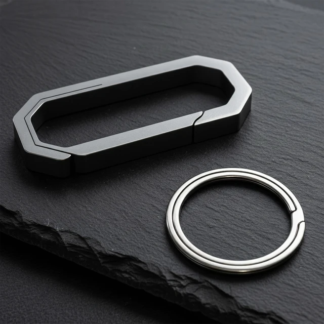 Alt view image 3 of 7 - Titanium Carabiner Keychain Clip, Small EDC Key Holder, 2.12-Inch | Titanium Key Ring, One-Piece Integrated, Quick Release, Compact, Ultra-Light, Rust-Proof & Anti-Lost Key Chain Clip for Keys