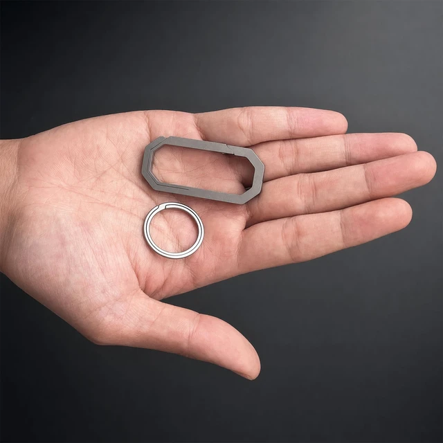 Alt view image 7 of 7 - Titanium Carabiner Keychain Clip, Small EDC Key Holder, 2.12-Inch | Titanium Key Ring, One-Piece Integrated, Quick Release, Compact, Ultra-Light, Rust-Proof & Anti-Lost Key Chain Clip for Keys