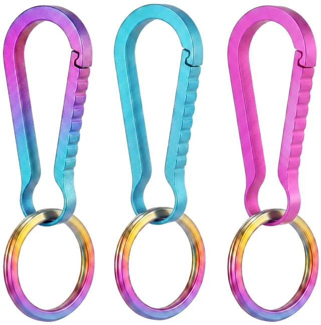 Main image of 3 Pack Titanium Keychain for Women with Bottle Opener Quick Release Key Ring Clip Holder for Home Car Keys Key Finder Women Men