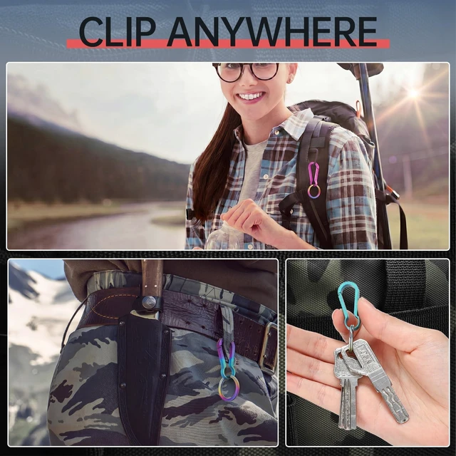 Alt view image 5 of 6 - 3 Pack Titanium Keychain for Women with Bottle Opener Quick Release Key Ring Clip Holder for Home Car Keys Key Finder Women Men