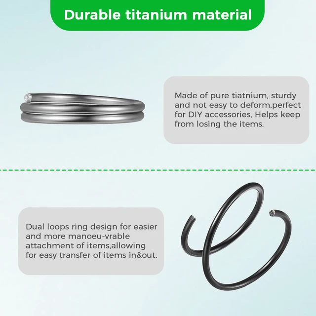 Alt view image 4 of 6 - TC4 Titanium Small Split Key Rings, Jump Rings for Keys Jewelry DIY | Titanium Rustproof and Durable, Anti-deform